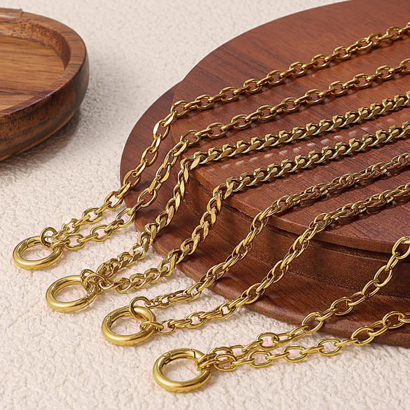 1 Stück einfaches Edelstahl-Charm-Armband in Goldfarbe zum Selbermachen 2