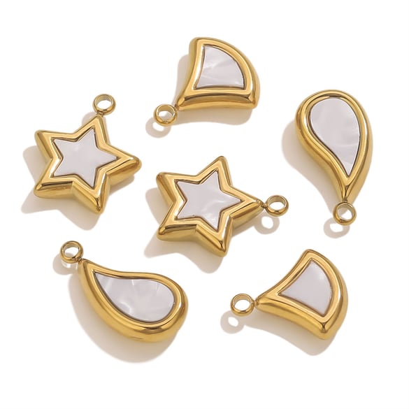 1 Piece DIY Star Shell Stainless Steel Women's Pendants