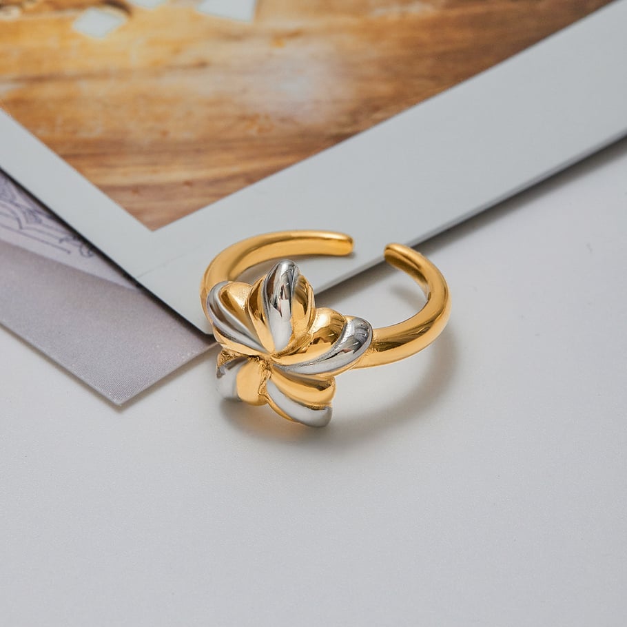 1 Piece Personality Star Stainless Steel Gold Color Women's Adjustable Rings Picture3