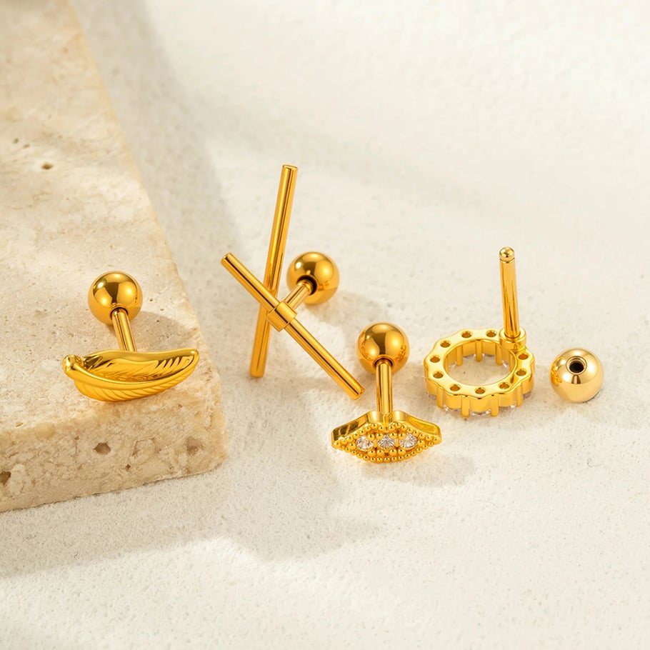 1 Piece Copper Zircon Piercings Earring Picture3