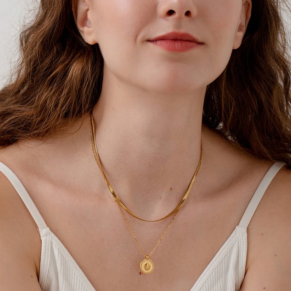 Classic Series Retro Turtle Stainless Steel  Gold Color Zircon Unisex Pendant Necklaces