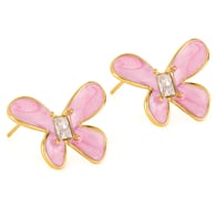 GE1108F-Boucles d&#39;oreilles en acier rose 