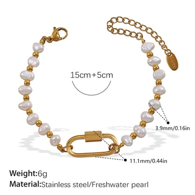 Collane con ciondolo fai da te in perle di acciaio inossidabile color oro con perle giornaliere h5 