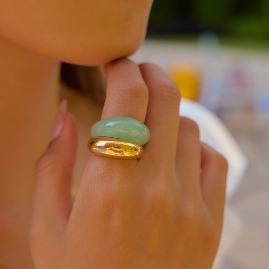 1 Piece Classic Natural Stone Solid Color Women's Gemstone Rings Picture7