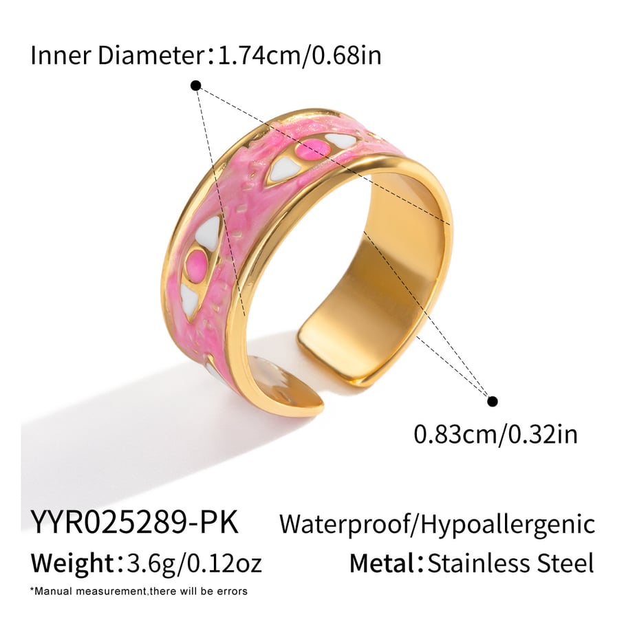 1 Adet Paslanmaz Çelik Yağ Damlayan Şeytan Gözü Minimalist Yüzük 