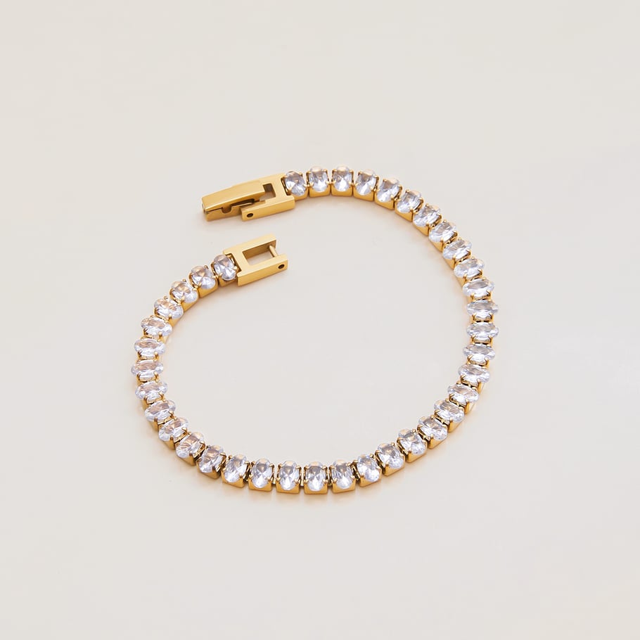 1 Piece Luxurious Series High-end Geometric Stainless Steel Gold Color Women's Chain Bracelets Picture6