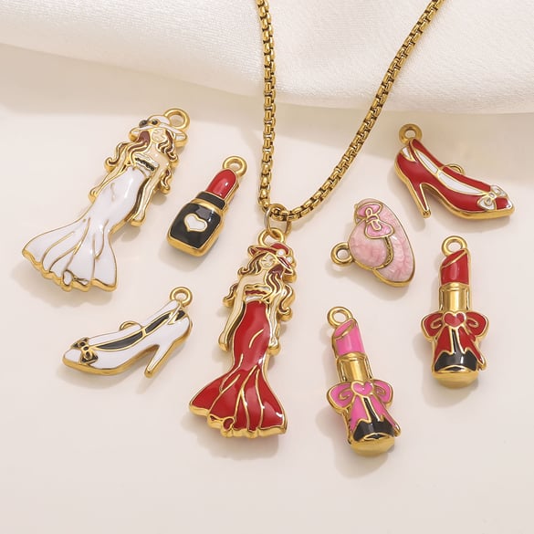 1 Piece DIY Beauty Stainless Steel Women's Pendants