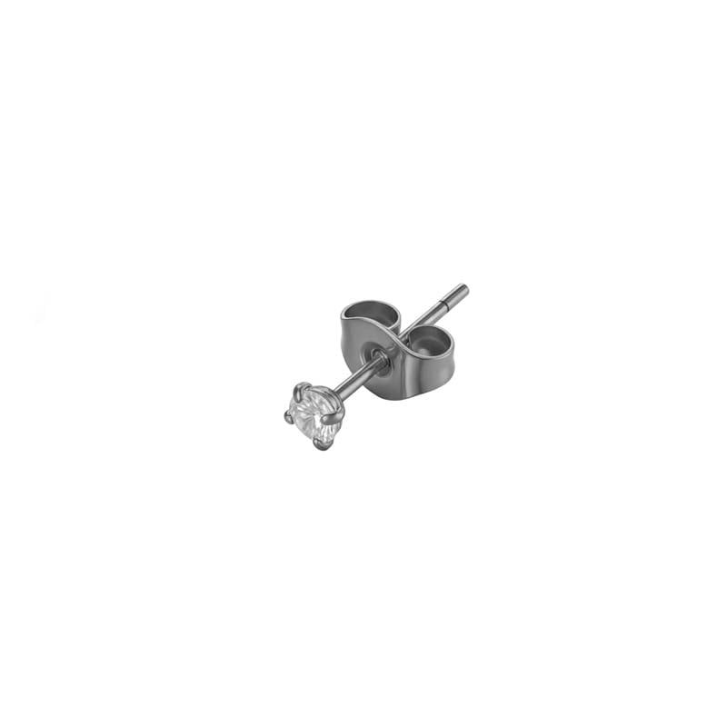 1 Stück schlichter Edelstahl Goldfarben Zirkon Piercings Ohrring 