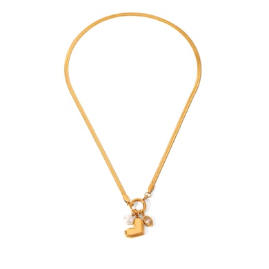 Simple  Daily Flower Stainless Steel Gold Color Pearl Women's Pendant Necklaces h5 
