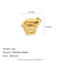 Ciondolo a forma di torta piccola - Oro 