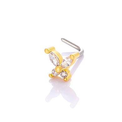 1 stuk koperen gouden zirkonia neuspiercing h5 