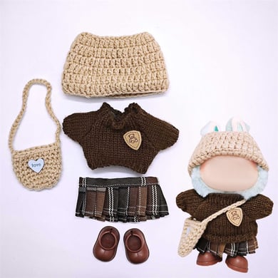 Brauner Pullover, süßes Kleiderset für Puppen (KEINE Puppe) h5 Bild2