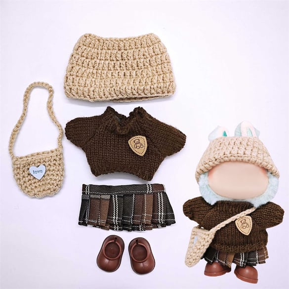 Ensemble de vêtements mignons avec pull marron pour poupées (sans poupée)