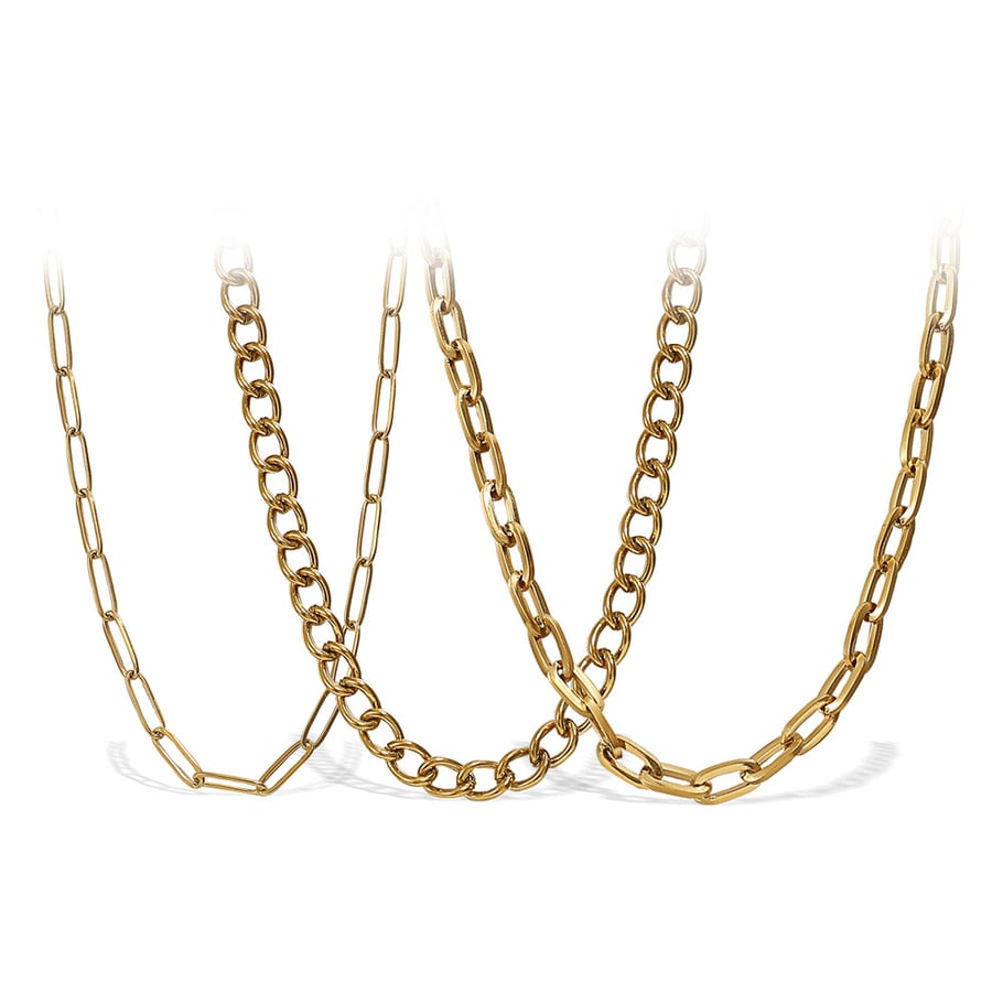 1 Piece Stainless Steel Gold Color Chain Necklace Picture5