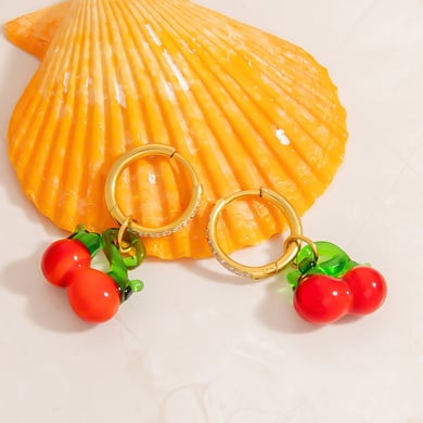 Pendientes de mujer hechos a mano con forma de fruta de la serie romántica h5 Imagen5