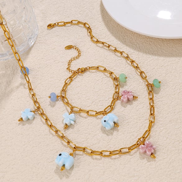 1 Piece Oceanic Stainless Steel Gold Color Pendant Necklace 2
