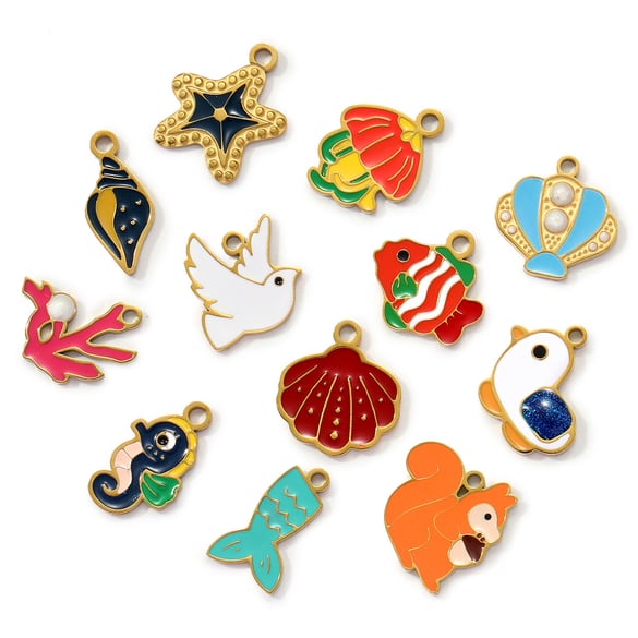 1 Piece Romantic Series DIY Animal Stainless Steel Gold Color Women's Pendants