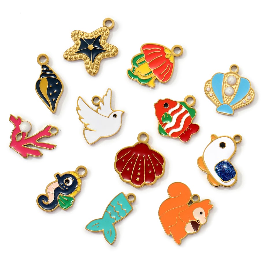 1 Piece Romantic Series DIY Animal Stainless Steel Gold Color Women's Pendants Picture3