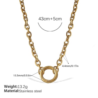 1 Piece Simple Stainless Steel Gold Color DIY Charm Bracelet h5 