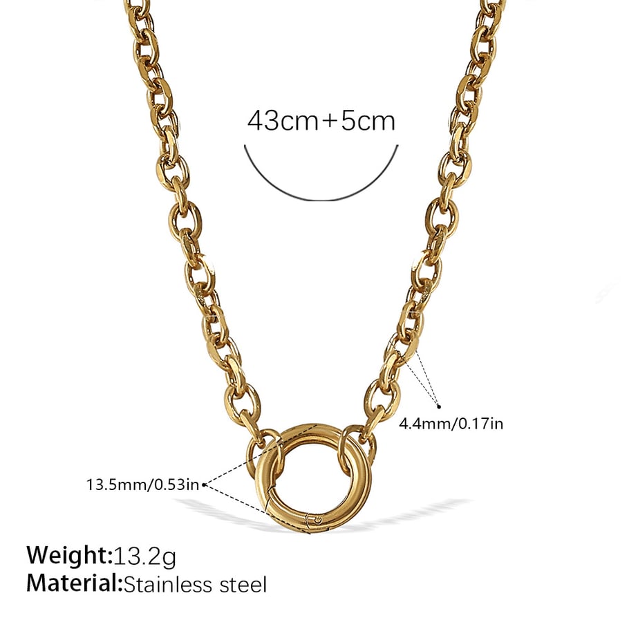 1 Piece Simple Stainless Steel Gold Color DIY Charm Bracelet 