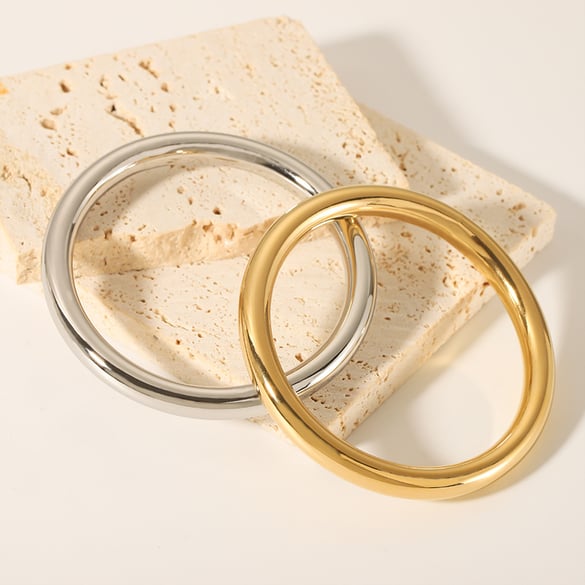1 Piece Stainless Steel Gold Color Bangle 2