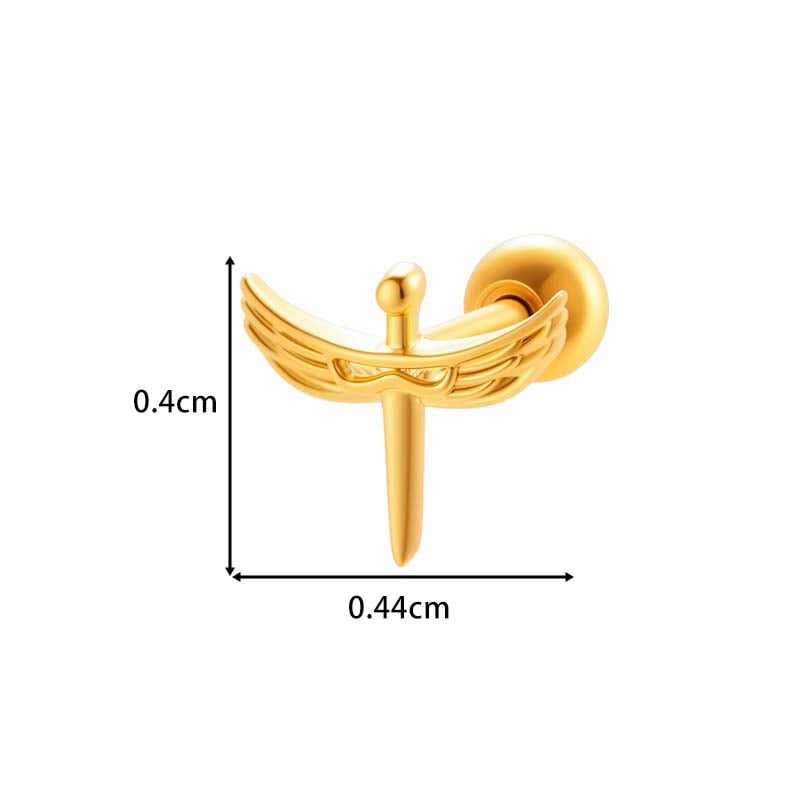 1 Piece Lustrous Cross Copper Gold Color Zircon Women's Piercings Earrings h5Picture2