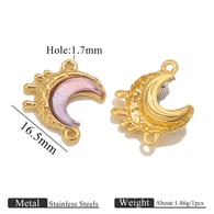 Goldener Doppellochmond-Lila+Pink 