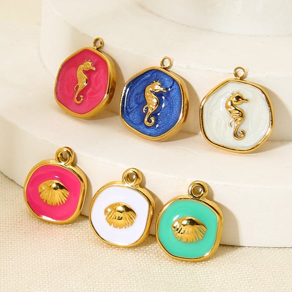 Klassische Schildkröte Edelstahl Gold Farbe Unisex Anhänger