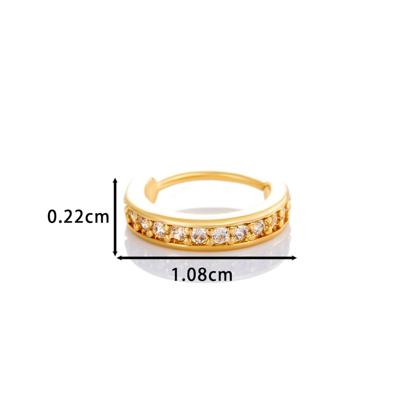 1 pièce de piercing de nez géométrique en cuivre doré et zircon pour femme Image2