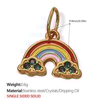 PJ284CRG Colgante de oro con gotas de aceite de color Imagen10
