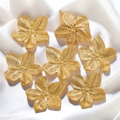 1 Stück DIY Blumen Edelstahl Damen Anhänger h5 Bild2