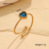 NMSR-G358-2 Mavi Aşk Yüzüğü/One size Resim2