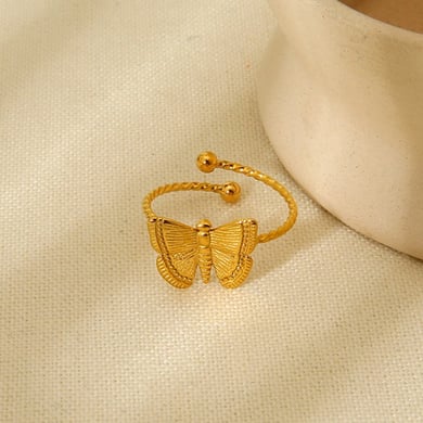 Elegant Animal Stainless Steel  Gold Color  Women's Adjustable Rings h5 Picture3