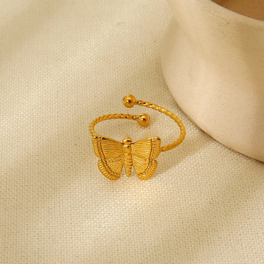 Elegant Animal Stainless Steel  Gold Color  Women's Adjustable Rings Picture3