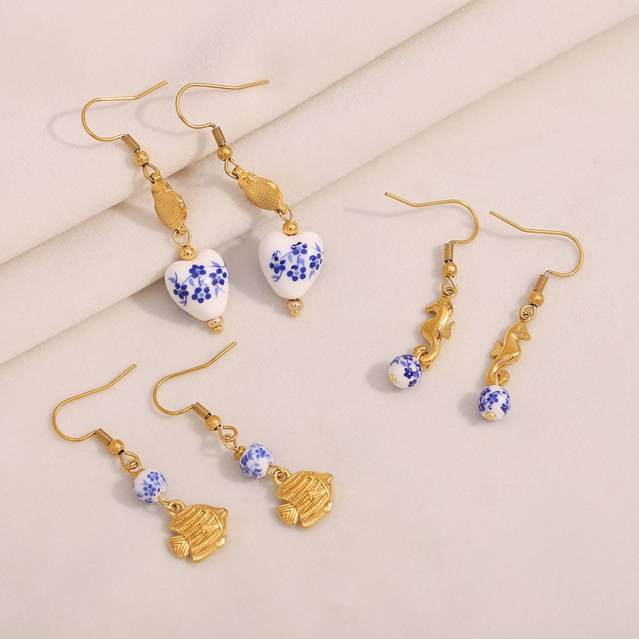 1 paire de boucles d&#39;oreilles simples en acier inoxydable pour femme, motif animal quotidien Image2
