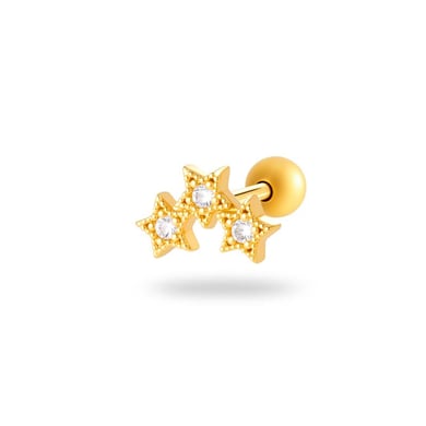 Boucles d&#39;oreilles piercing en zircon couleur cuivre or 1 pièce h5 