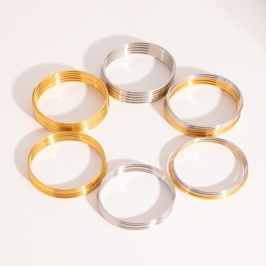 Braccialetti casual in acciaio inossidabile color oro Immagine5