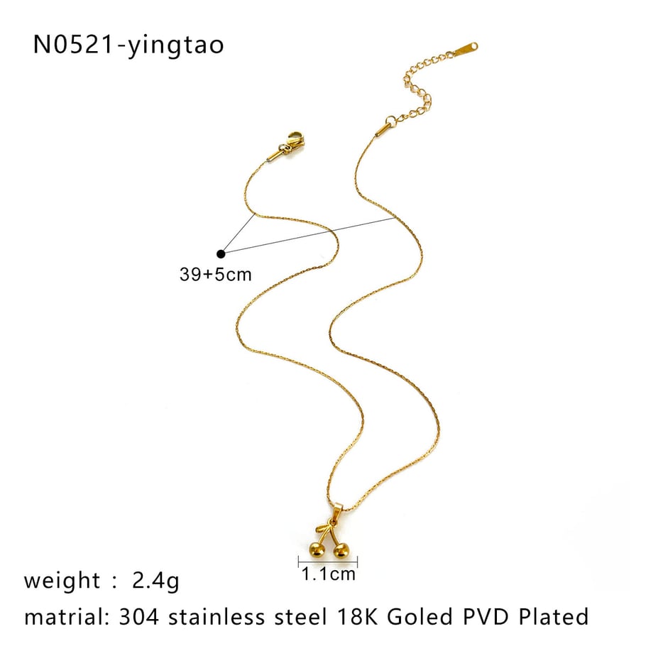 Collana con ciondolo color oro a forma di frutta in acciaio inossidabile da 1 pezzo Immagine2