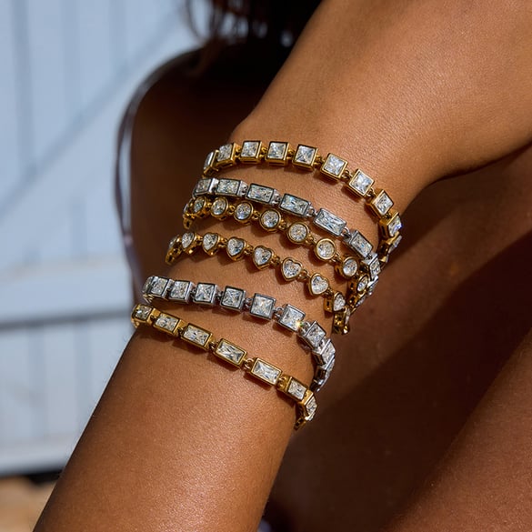 1 Piece Luxurious Series Sexy Geometric Stainless Steel Gold Color Women's Chain Bracelets