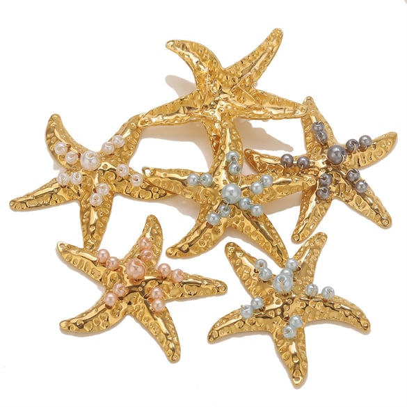 1 Piece DIY Starfish Stainless Steel Women's Pendants