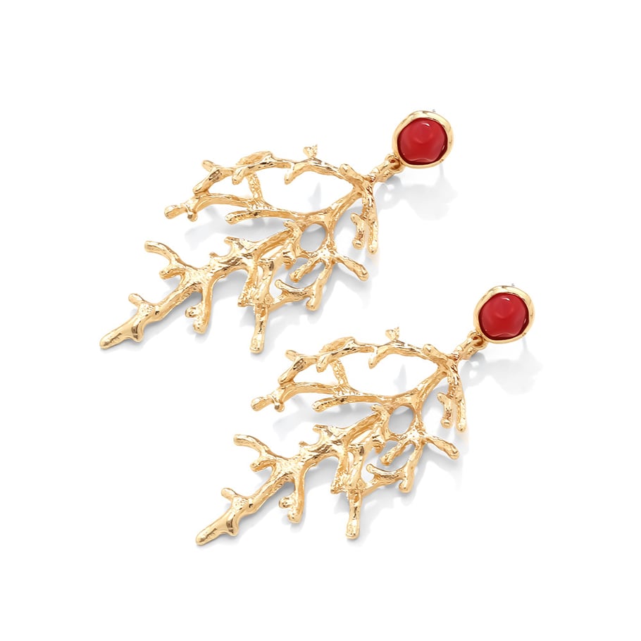 1 Pair Coral Alloy Dangle Earrings Picture4