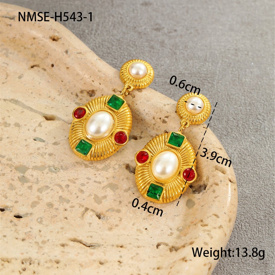 Luxurious Retro Geometric Stainless Steel Women's Dangle Earrings