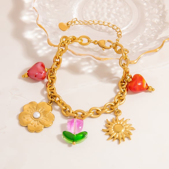 Stainless Steel Gold Color Pendant Necklace 2