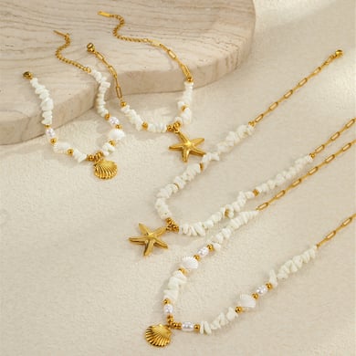 Vacation Geometric Stainless Steel   Gold Color  Women's Pendant Necklaces h5 Picture2