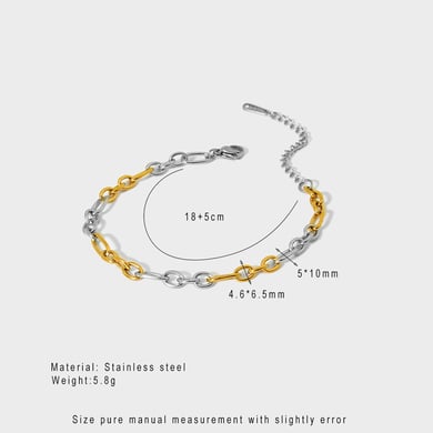 Pulseras de mujer de acero inoxidable color dorado con cadena diaria de serie simple h5 