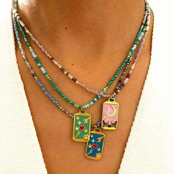 1 Piece Stainless Steel Tarot Pendant Necklace 2