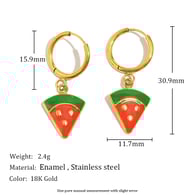 Boucles d&#39;oreilles pendantes en forme de goutte d&#39;huile de fruits d&#39;été - Or - 3 Image3