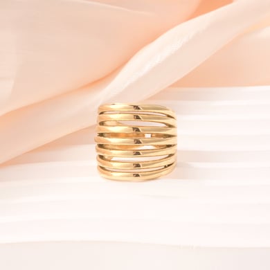 1 Stück Simple Series Daily Strip Statement-Ringe aus Edelstahl in Goldfarbe h5 Bild4
