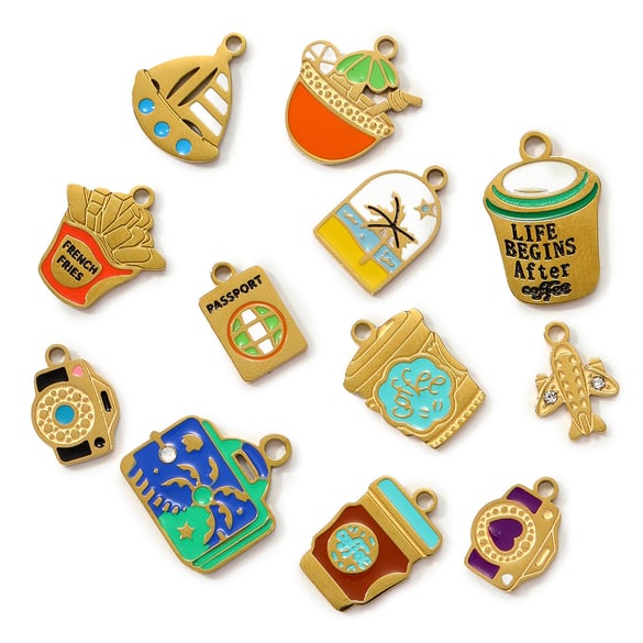 1 Piece Simple Series DIY Foods Stainless Steel Gold Color Women's Pendants 2