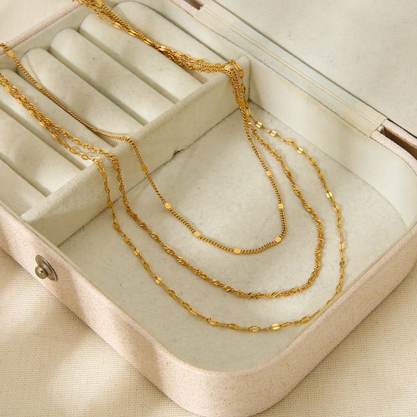 Simple Series Daily Chain Stainless Steel Women's Layered Necklaces